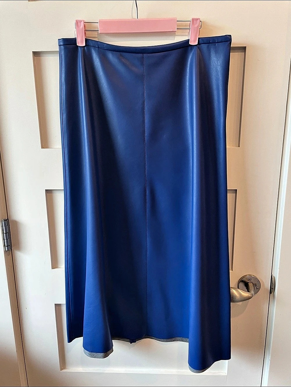 Zara Faux Leather Maxi Skirt in Blue Size large Like New